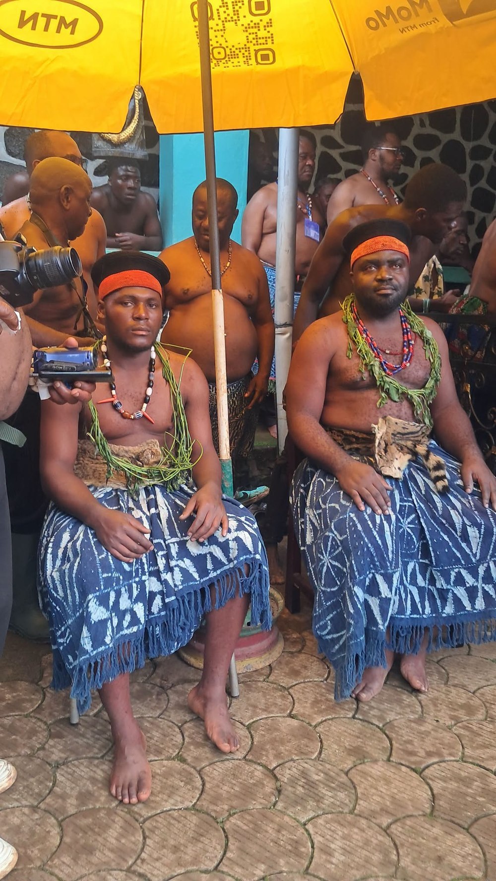 The two hereditary King Makers of the Kom Kingdom in traditional regalia